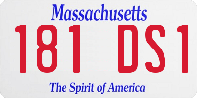 MA license plate 181DS1