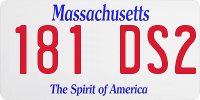 MA license plate 181DS2