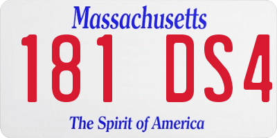 MA license plate 181DS4