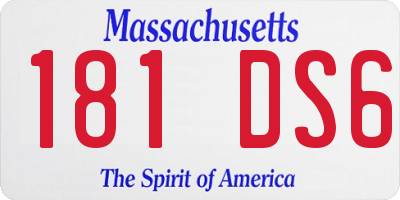 MA license plate 181DS6