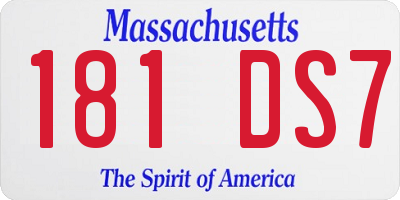 MA license plate 181DS7