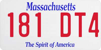MA license plate 181DT4