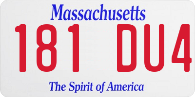 MA license plate 181DU4