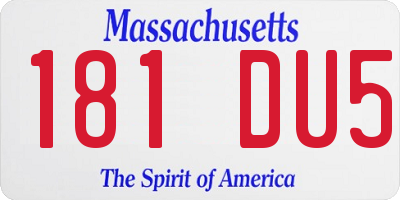 MA license plate 181DU5