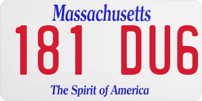 MA license plate 181DU6