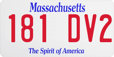 MA license plate 181DV2