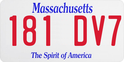 MA license plate 181DV7
