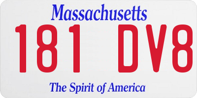 MA license plate 181DV8