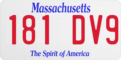 MA license plate 181DV9