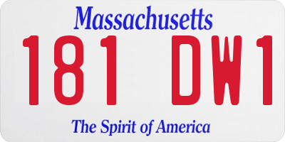 MA license plate 181DW1