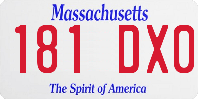 MA license plate 181DX0