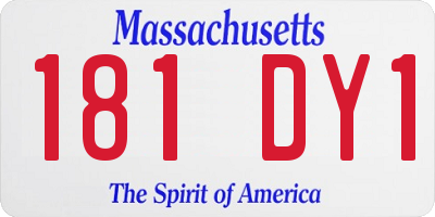 MA license plate 181DY1