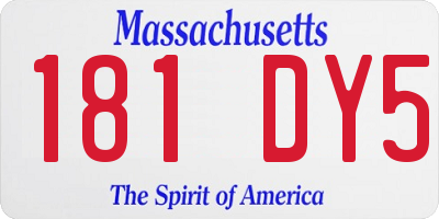 MA license plate 181DY5