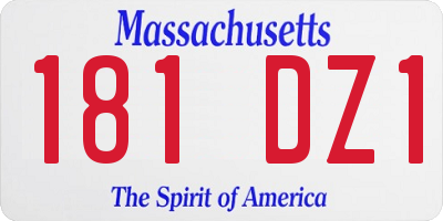 MA license plate 181DZ1