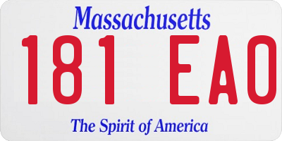 MA license plate 181EA0
