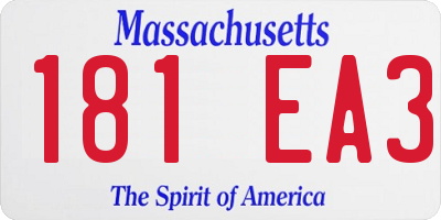 MA license plate 181EA3