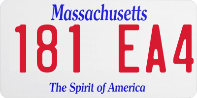 MA license plate 181EA4
