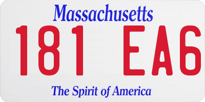 MA license plate 181EA6