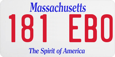 MA license plate 181EB0