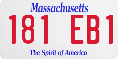 MA license plate 181EB1