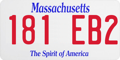 MA license plate 181EB2