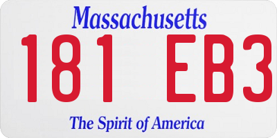 MA license plate 181EB3