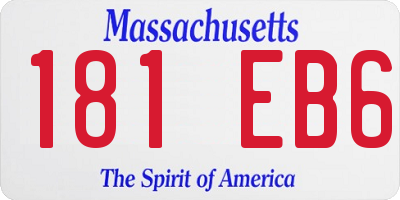MA license plate 181EB6