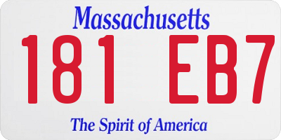 MA license plate 181EB7