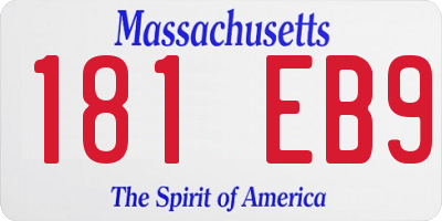 MA license plate 181EB9
