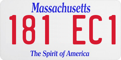 MA license plate 181EC1