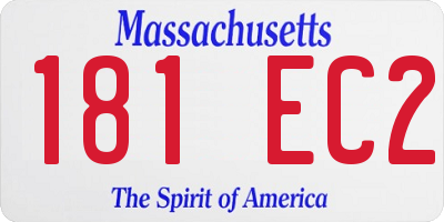 MA license plate 181EC2