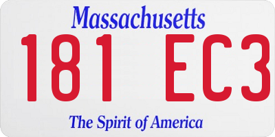 MA license plate 181EC3