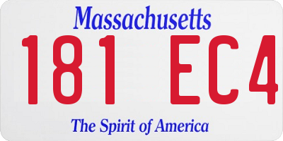 MA license plate 181EC4