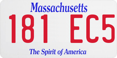 MA license plate 181EC5