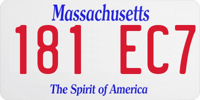 MA license plate 181EC7