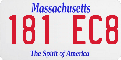 MA license plate 181EC8