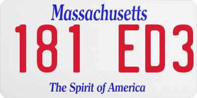 MA license plate 181ED3