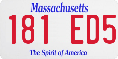 MA license plate 181ED5