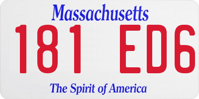MA license plate 181ED6
