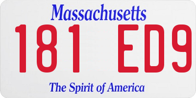 MA license plate 181ED9