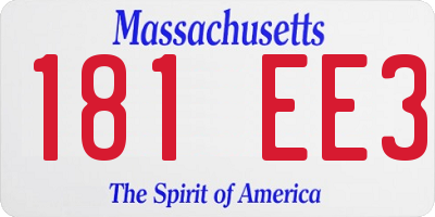 MA license plate 181EE3
