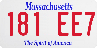 MA license plate 181EE7