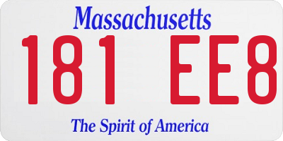 MA license plate 181EE8
