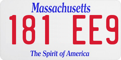 MA license plate 181EE9