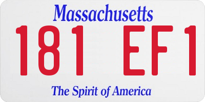 MA license plate 181EF1