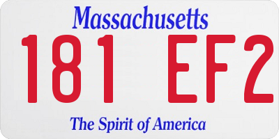 MA license plate 181EF2