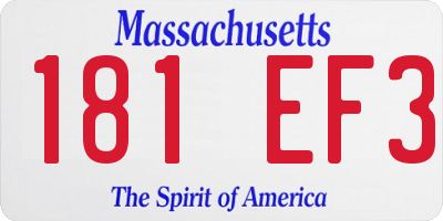MA license plate 181EF3