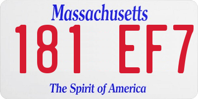 MA license plate 181EF7