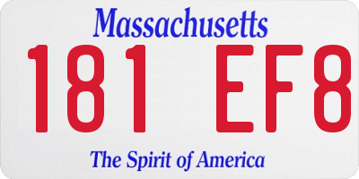 MA license plate 181EF8