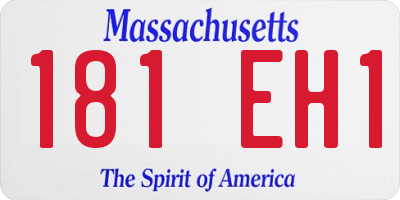MA license plate 181EH1